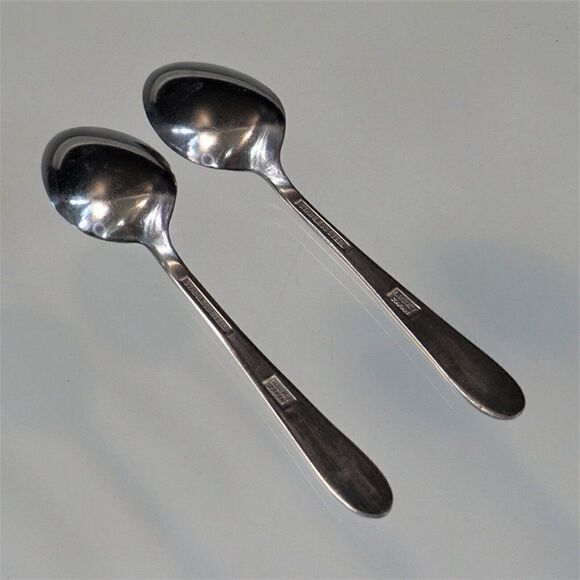 2 Demitasse Spoons Vintage Stainless Steel Lucky Japan - Picture 6 of 8